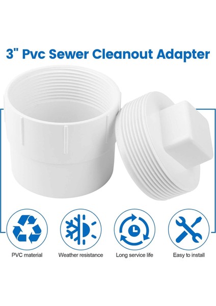 Inç Pvc Kanalizasyon Temizleme Adaptörü ve Tapa Boru Bağlantı Parçası (Yurt Dışından) modelleri