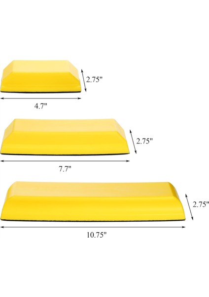 3'lü Paket Dikdörtgen Zımpara Bloğu, 10,75 Inç, 7,7 Inç ve 4,7 Inç (Yurt Dışından) modelleri