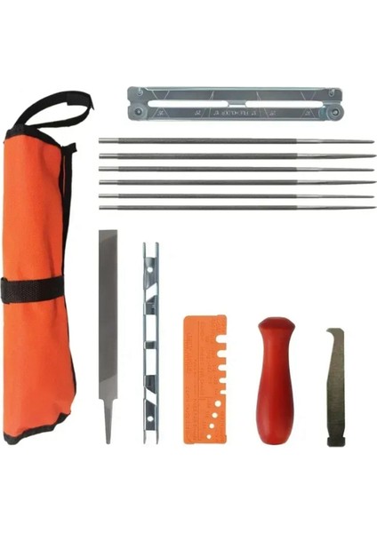 13 Parçalı Testere Zinciri Bileme Seti Yuvarlak/düz Dosya Kılavuz Çubuğu (Yurt Dışından)