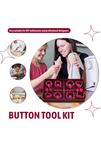 Düğme Araç Seti - Kolayca Mükemmel Şekilde Ortalanmış Düğmeler Oluşturun (Yurt Dışından) indirimleri