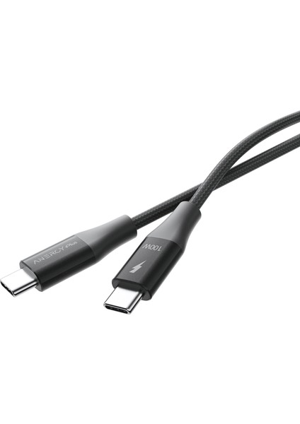 100W Type-C’den Type-C’ye Şarj Kablosu,veri ve Pd Kablosu, Ultra Hızlı Şarj, Android Uyumlu, Siyah 1,5 Metre CTC100