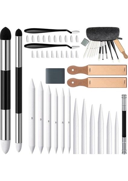 40 Parça Eskiz Çizim Araçları Karıştırma Kütük Seti Aksesuarları (Yurt Dışından)