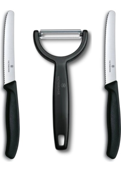 Soyacak ve Bıçak Seti Victorinox Testere Ağızlı Black New Set
