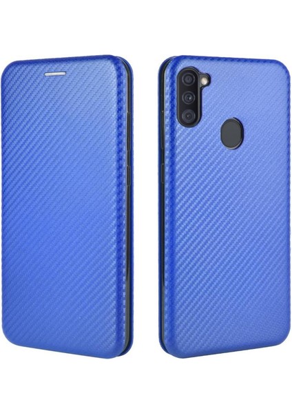 Samsung Galaxy A11 Ince Karbon Fiber Dokulu Pc Hibrit Tam Koruma Darbeye Dayanıklı Kapaklı Telefon Kılıfı (Yurt Dışından)