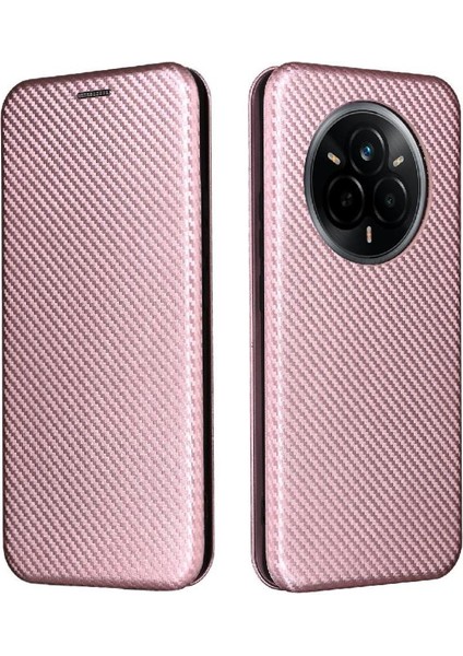 Realme 14 Pro Ince Karbon Fiber Dokulu Pc Hibrit Tam Koruma Darbeye Dayanıklı Kapaklı Telefon Kılıfı (Yurt Dışından)