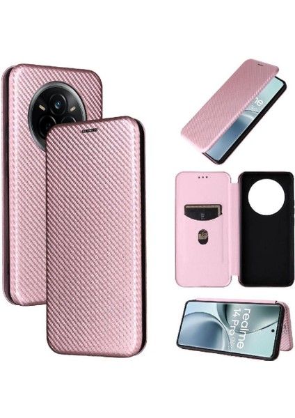 Realme 14 Pro Ince Karbon Fiber Dokulu Pc Hibrit Tam Koruma Darbeye Dayanıklı Kapaklı Telefon Kılıfı (Yurt Dışından) fiyatları