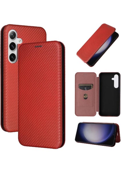 Samsung Galaxy S24 Ultra Ince Karbon Fiber Dokulu Pc Hibrit Tam Koruma Darbeye Dayanıklı Kapaklı Telefon Kılıfı (Yurt Dışından)
