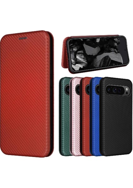 Google Pixel 9 Pro Ince Karbon Fiber Dokulu Pc Hibrit Tam Koruma Darbeye Dayanıklı Kapaklı Telefon Kılıfı (Yurt Dışından)