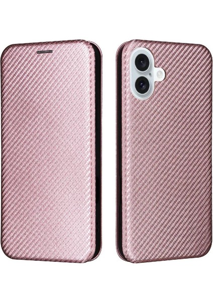 iPhone 16 Ince Karbon Fiber Dokulu Pc Hibrit Tam Koruma Darbeye Dayanıklı Kapaklı Telefon Kılıfı (Yurt Dışından)