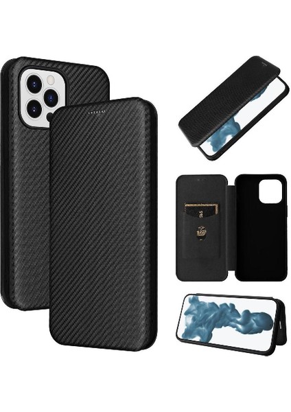 iPhone 14 Plus Ince Karbon Fiber Dokulu Pc Hibrit Tam Koruma Darbeye Dayanıklı Kapaklı Telefon Kılıfı (Yurt Dışından)