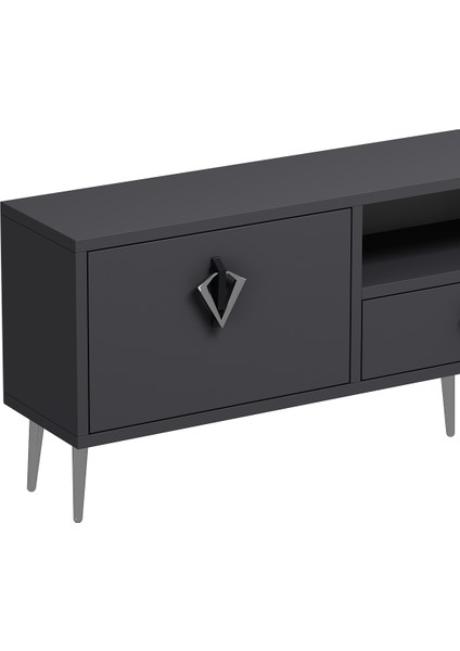 1311DROPDD-32 Tv Sehpası Antrasit-Siyah-Gümüş modelleri