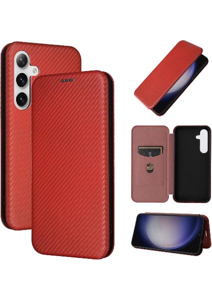 Samsung Galaxy S24 Ultra Ince Karbon Fiber Dokulu Pc Hibrit Tam Koruma Darbeye Dayanıklı Kapaklı Telefon Kılıfı (Yurt Dışından)