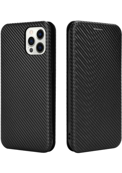iPhone 12 Pro Max Ince Karbon Fiber Dokulu Pc Hibrit Tam Koruma Darbeye Dayanıklı Kapaklı Telefon Kılıfı (Yurt Dışından)