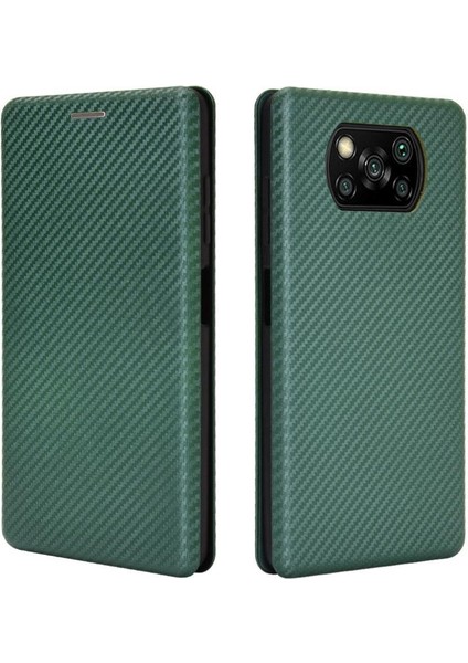 Xiaomi Poco X3 Nfc Ince Karbon Fiber Dokulu Pc Hibrit Tam Koruma Darbeye Dayanıklı Kapaklı Telefon Kılıfı (Yurt Dışından)