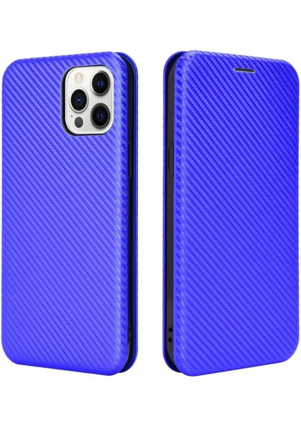 iPhone 12 Pro Max Ince Karbon Fiber Dokulu Pc Hibrit Tam Koruma Darbeye Dayanıklı Kapaklı Telefon Kılıfı (Yurt Dışından)