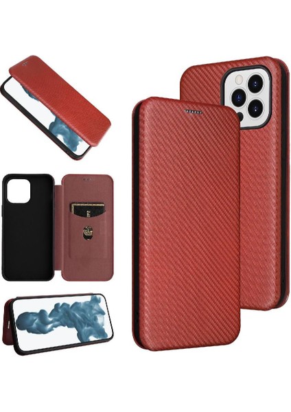 iPhone 14 Pro Max Ince Karbon Fiber Dokulu Pc Hibrit Tam Koruma Darbeye Dayanıklı Kapaklı Telefon Kılıfı (Yurt Dışından)