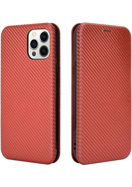 iPhone 12 Pro Max Ince Karbon Fiber Dokulu Pc Hibrit Tam Koruma Darbeye Dayanıklı Kapaklı Telefon Kılıfı (Yurt Dışından)