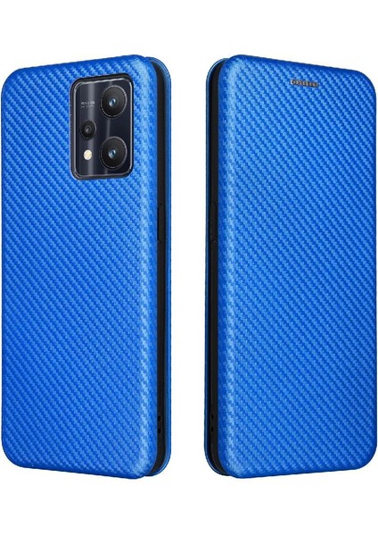 Realme 9 Pro Ince Karbon Fiber Dokulu Pc Hibrit Tam Koruma Darbeye Dayanıklı Kapaklı Telefon Kılıfı (Yurt Dışından)