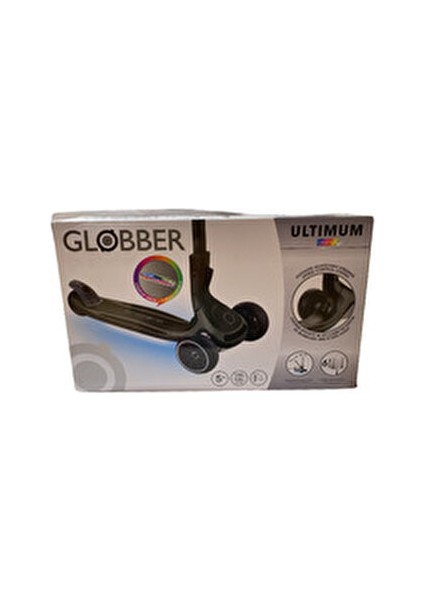Ultimum Işıklı Scooter 5-7 Yaş Arası Unisex Kullanıcılar İçin Katlanabilir Siyah