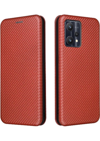 Realme 9 Pro Ince Karbon Fiber Dokulu Pc Hibrit Tam Koruma Darbeye Dayanıklı Kapaklı Telefon Kılıfı (Yurt Dışından)