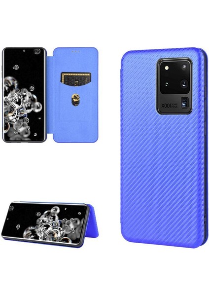 Samsung Galaxy S20 Ultra Ince Karbon Fiber Dokulu Pc Hibrit Tam Koruma Darbeye Dayanıklı Kapaklı Telefon Kılıfı (Yurt Dışından)