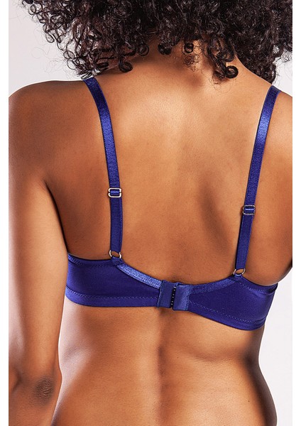 Golshan Garland Big Size Plunge Bra, Saks Mavi Konforlu ve Şık Sütyen modelleri