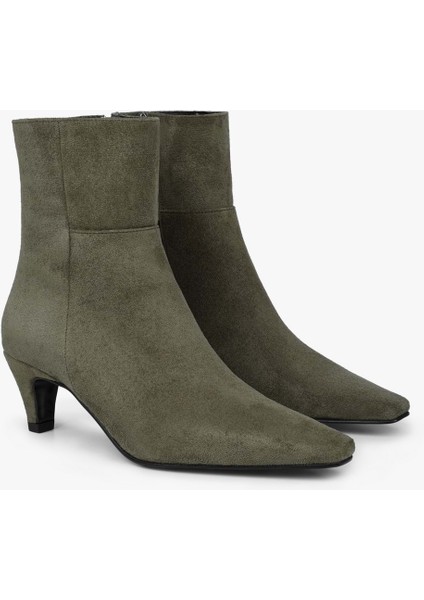 Kadın Noria Yağ Yeşili Süet Kısa Topuklu Bot