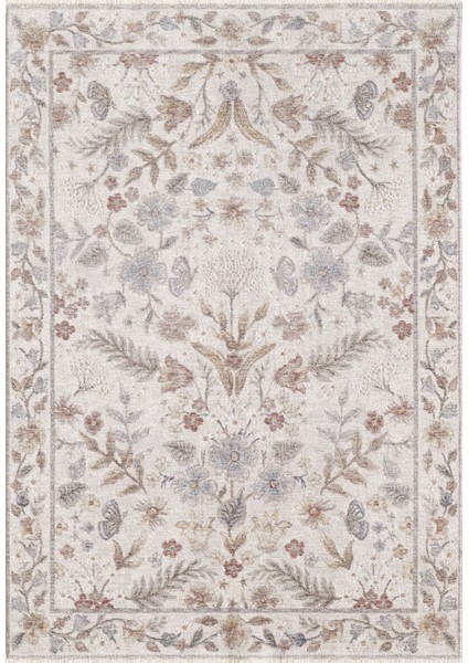 Frezia Floral Bambu Polyester Oturma Odası Salon Mutfak Halısı Eskitme Çiçekli Vintage Halı fiyatları