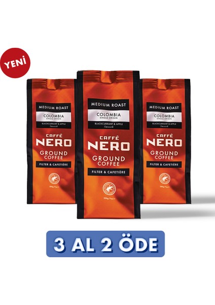Colombia Öğütülmüş Kahve 3 Paket (600 Gr)
