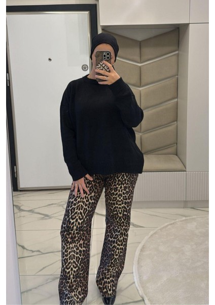 Kadın Leopar Desenli Palazzo Pantolon fiyatları