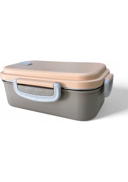 Paslanmaz Çelik Yemek Saklama ve Taşıma Kabı Bej 450 ml P4865