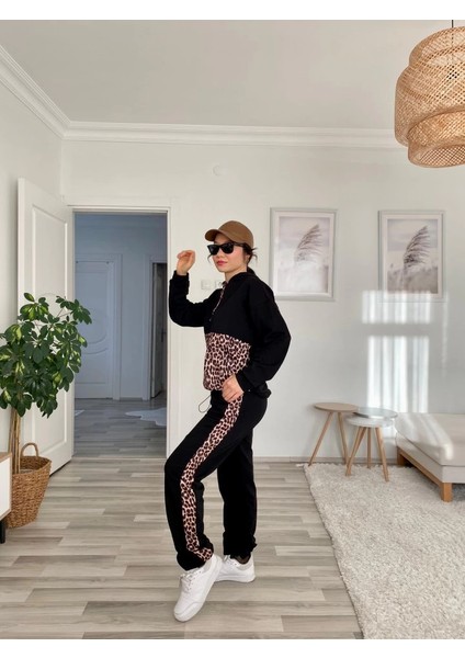 Mdb Kadın Uzun Kollu Eopar Detay Weat ve Yanı Eopar Şerit Detay Pantolon Ikili Takım indirimleri