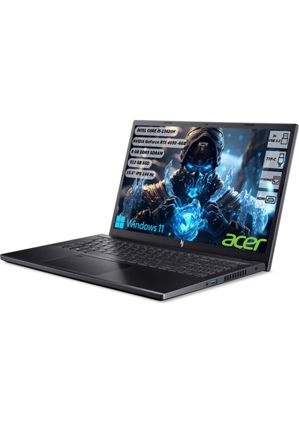 Nitro V5 ANV15-51-51TZ/CORE I5-13420H/8GB RAM/512 GB Ssd/rtx 4050 6GB/Windows 11 Taşınabilir Bilgisayar NH.QNBEY.006 modelleri