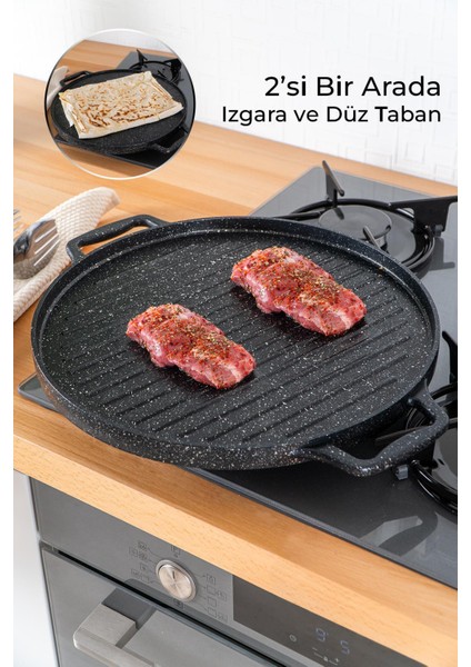 Çift Taraflı Çift Kulplu Döküm Tava Ister Izgara Ister Gözleme fiyatları