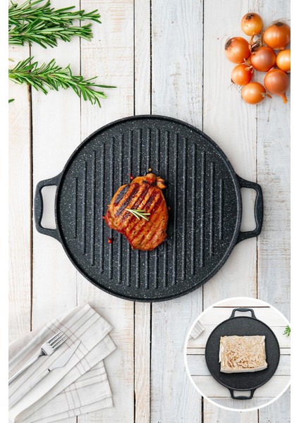 Çift Taraflı Çift Kulplu Döküm Tava Ister Izgara Ister Gözleme modelleri