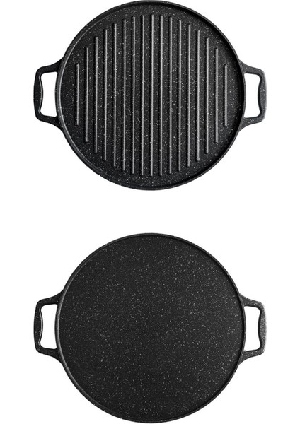 Çift Taraflı Çift Kulplu Döküm Tava Ister Izgara Ister Gözleme