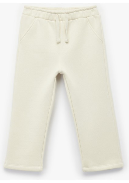 Cepli Beli Bağcıklı Pamuklu Basic Eşofman Altı