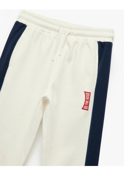 Üç Iplik Şardonlu Cepli Beli Lastikli Renk Kontrastlı Jogger Eşofman Altı modelleri