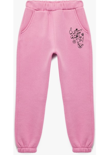 Baskılı Beli Lastikli Cep Detaylı Jogger Eşofman Altı
