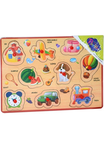 Ahşap Tutmalı Puzzle Bebekler Için