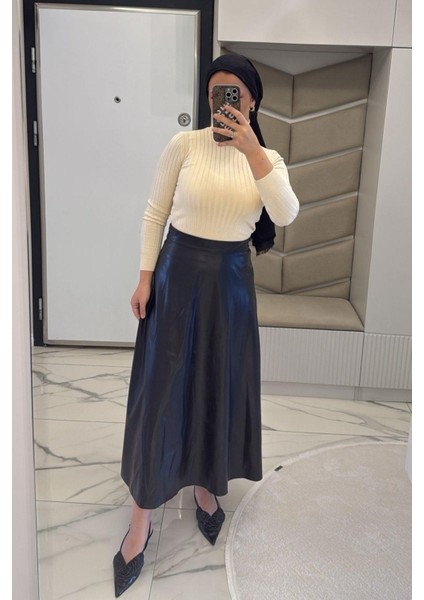 Kadın Siyah Deri Etek fiyatları