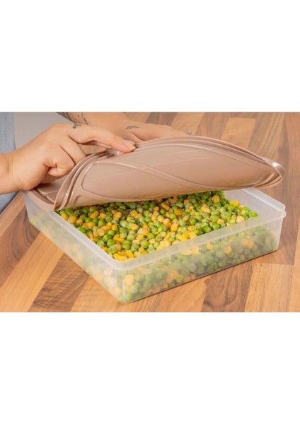 Vakumlu Silikon Kapaklı 2 Li Dondurucuya Mikrodalgaya Uygun Erzak Saklama Kabı 3 Litre Büyük Boy