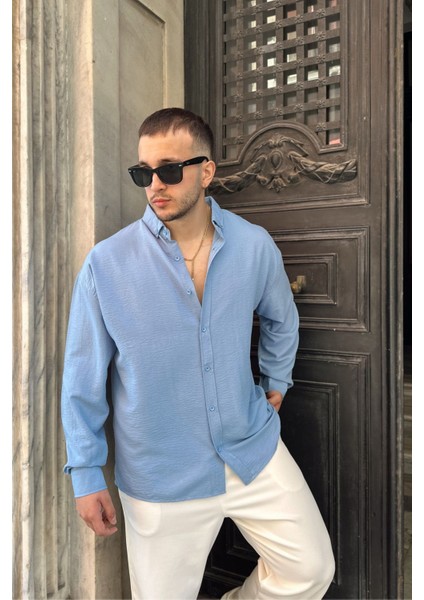 Zoro Erkek Extra Soft Keten Görünümlü Gömlek Uzun Kollu, Hafif Dokulu indirimleri