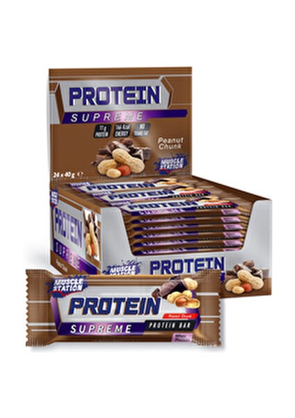 Supreme Peanut Chunk Protein Bar 24'lü Kutu 11 g Protein İçerir modelleri
