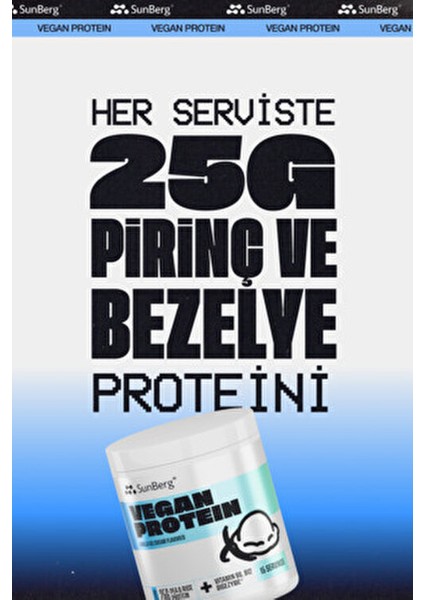 Vegan Protein 480 gr Vanilyalı Dondurma 15 Servis İçerik: Pirinç ve Bezelye Proteini
