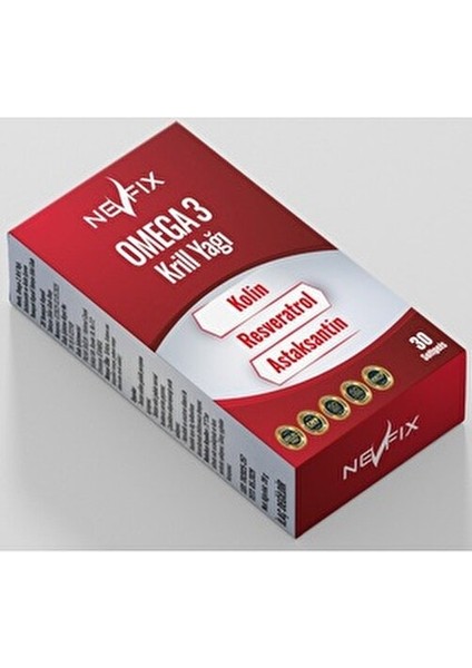 Omega 3 Krill Yağı 30 Softgel Kolin ve Resveratrol İçerir Yetişkinler İçin