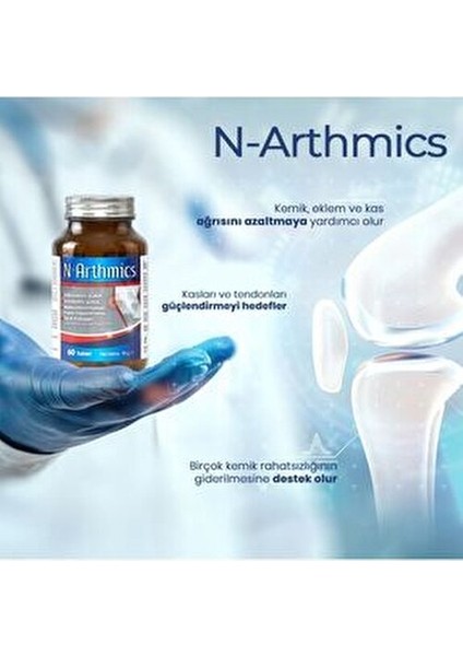 N-Artmics Glukozamin ve Kondroitin İçeren Eklem Destek Tableti 60 Adet Yetişkinler İçin