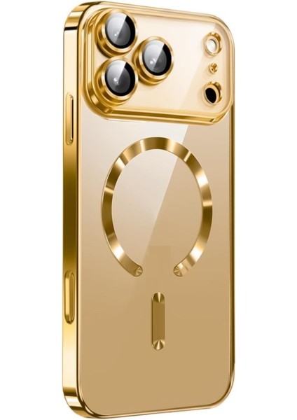 Apple iPhone 17 Pro Max Için Magsafe ile Uyumlu Kılıf Kamera Lensli Korumalı Şeffaf Silikon Kapak