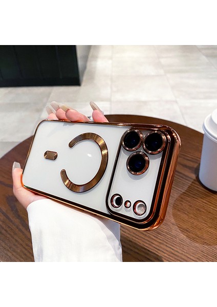 Apple iPhone 17 Pro Max Için Magsafe ile Uyumlu Kılıf Kamera Lensli Korumalı Şeffaf Silikon Kapak
