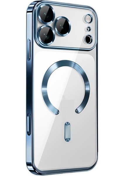 Apple iPhone 17 Pro Max Için Magsafe ile Uyumlu Kılıf Kamera Lensli Korumalı Şeffaf Silikon Kapak